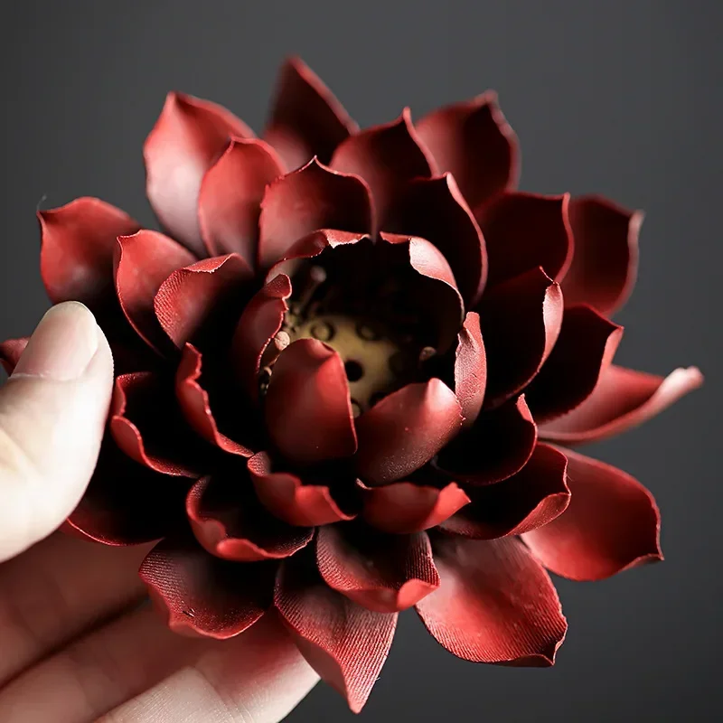 

Chinese Style Ceramic Lotus Incense Holder