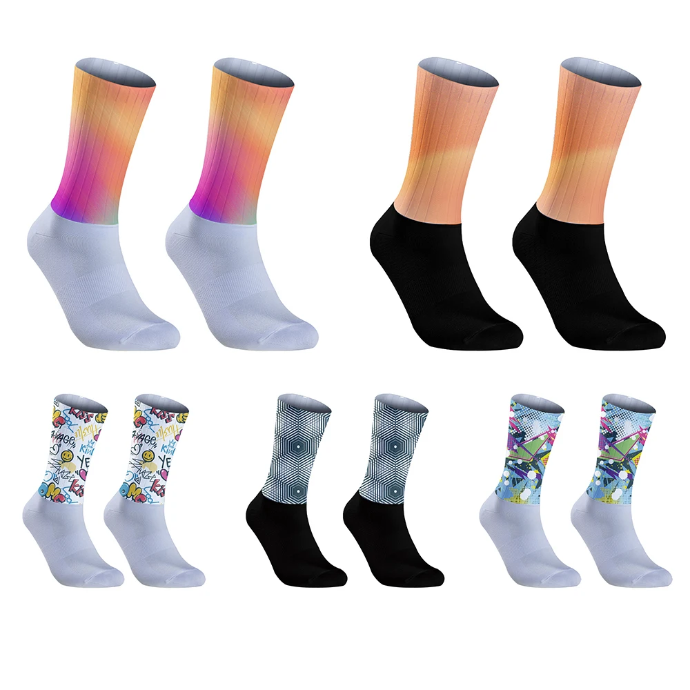 Chaussettes Aero coordonnantes en silicone pour homme, accessoire de sport pour vélo, course à pied, cyclisme, nouvelle collection été 2024