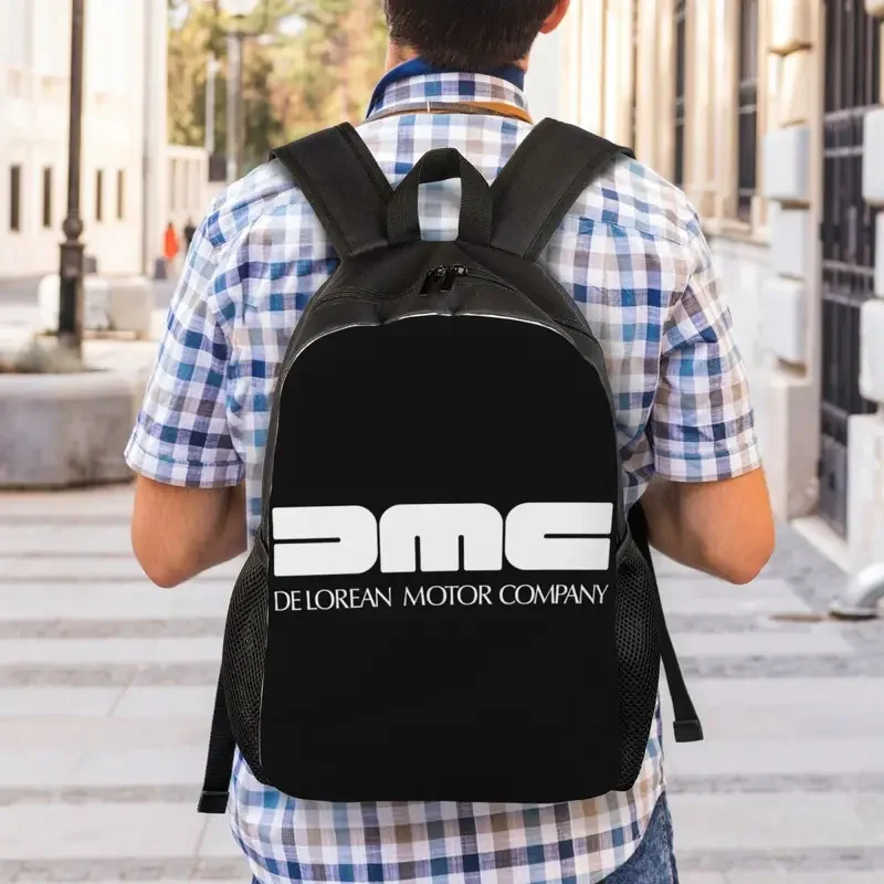 Custom Delorean Motor Company Backpack for Men Women College School Students Bookbag Fits 15 Inch Laptop Back To The Future Bags