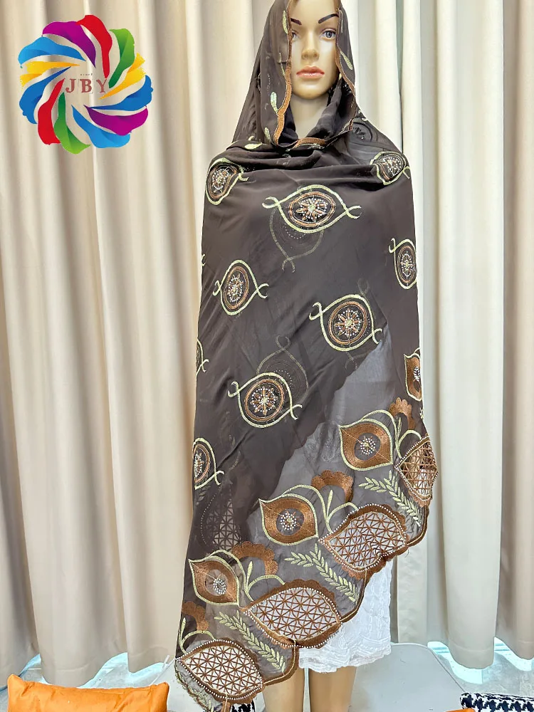 New Cotton Diamonds African Hijab Scarf For Muslim Women Dubai Turkey Pray Turban chiffon Shawl Wraps Embroidery headscarf nice