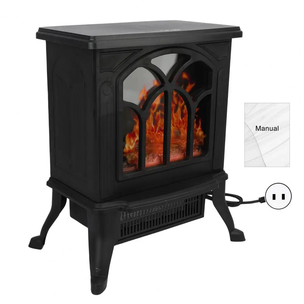 LED Fireplace Heater 3D Flame Simulation Flame Electric Fireplace Stove Heater Portable Tabletop Indoor Space Heater 750W/1500W