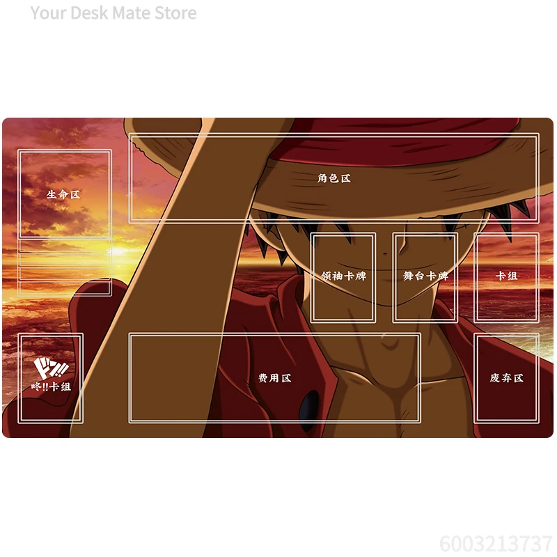 DIY Thick One Piece Playmat  Ace Luffy Single Player Design Non-Slip Durable Card Game Mat Ideal Anime Gift for Kid