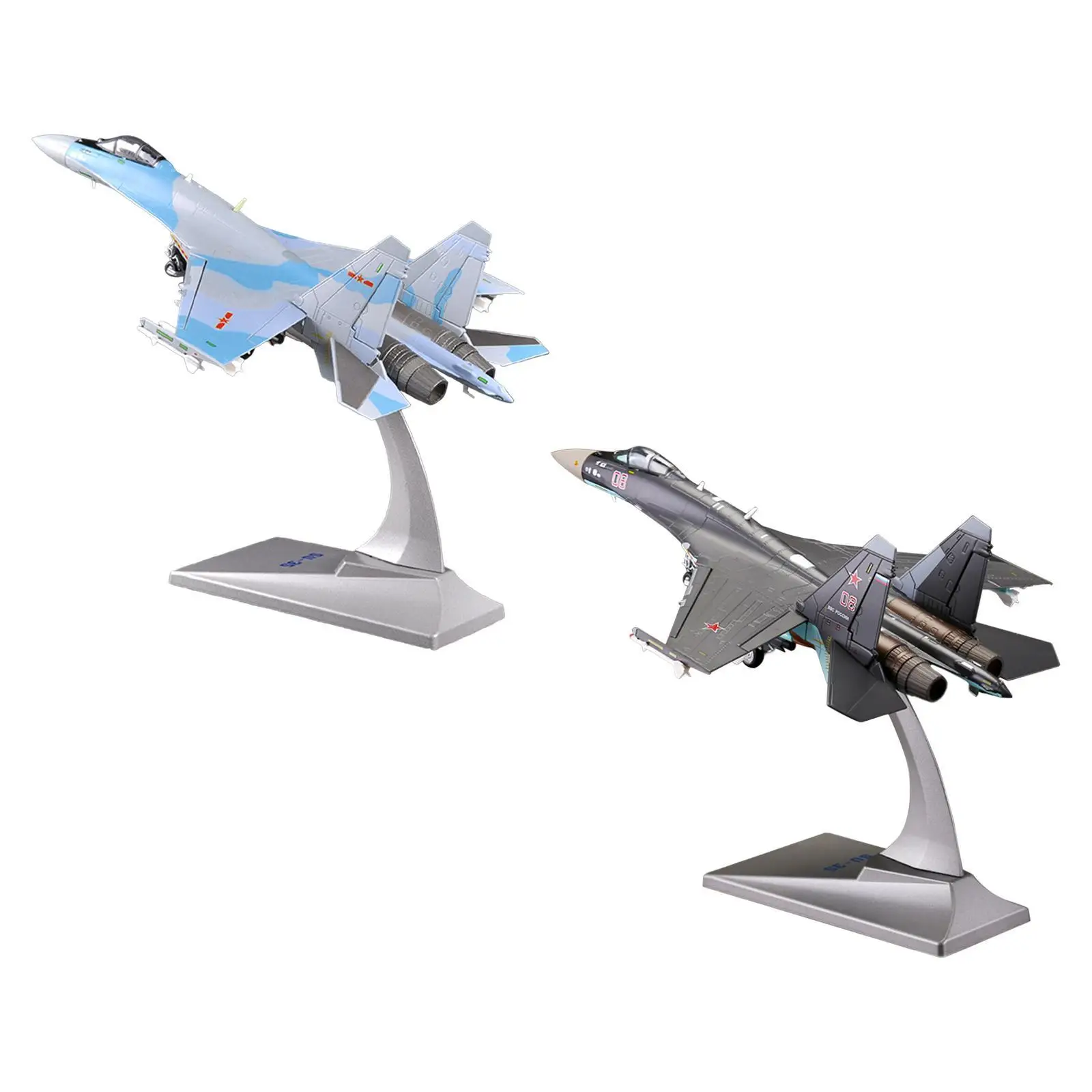 1:72 SU35 Airplane Model Gift with Display Stand for Office TV Cabinet Shelf