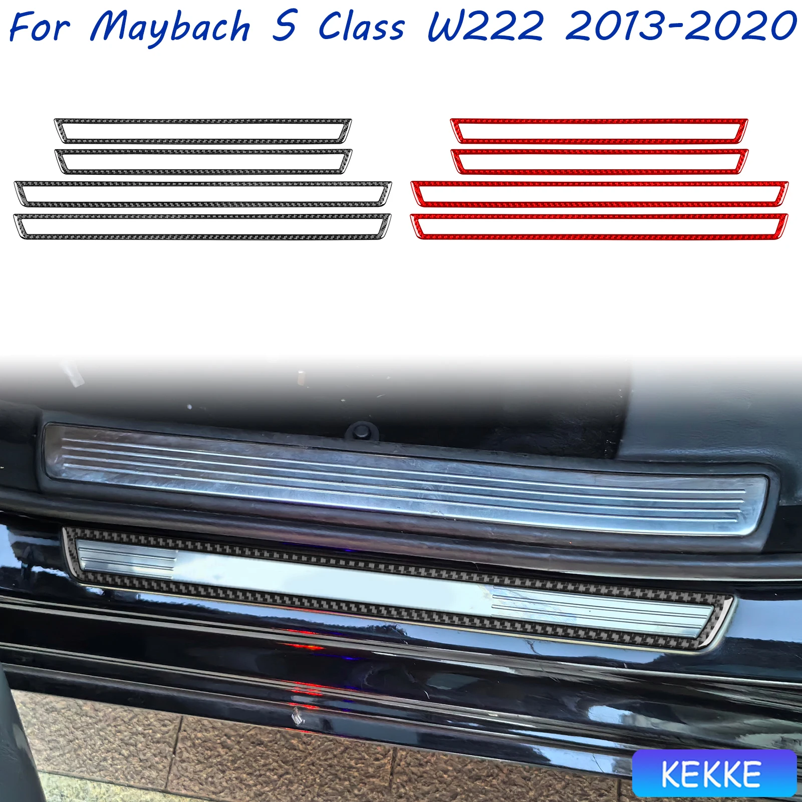 For Mercedes Benz Maybach S Class W222 2013-2020 Outer Threshold Strip Inner Frame Carbon Fiber Decorative Car Accessory Sticker