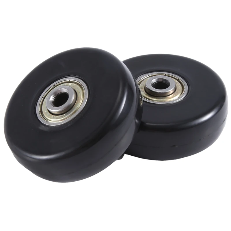 Set Of 2 Luggage Suitcase Replacement Wheels Swivel Caster Wheels Eco-Friendly PU+Carbon Steel 45X18mm Bearings Repair Kits