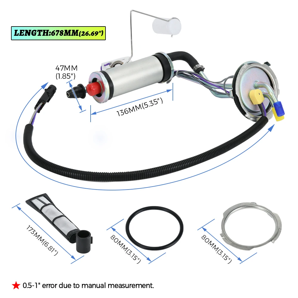 Gas Tank Sending Unit With Fuel Injection With Fuel Pump For Fuel Injected 4.0L Engines For 87-90 Jeep Comanche MJ 121045