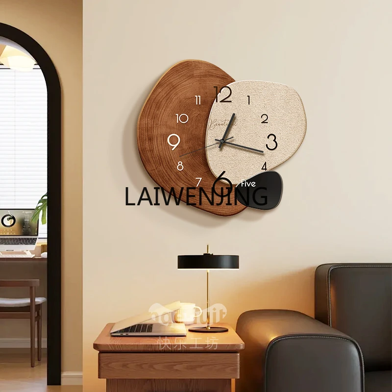 

MJY medieval style clock wall clock living room clock wall light luxury high sense family white wall