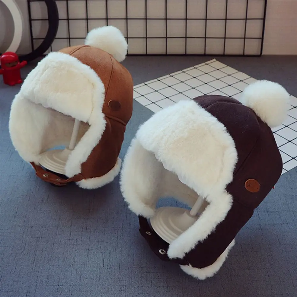 Convenient Children Dome Lei Feng Cap Plush Velvet Ear Protect Cap Hat With Earmuffs