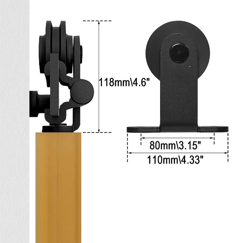 Imagem -03 - Tsmst-deslizante Kit Porta de Celeiro Hardware 48foot Sistema Ferroviário Trilha Industrial Estilo t Cabide de Rolo para Porta de Madeira Única