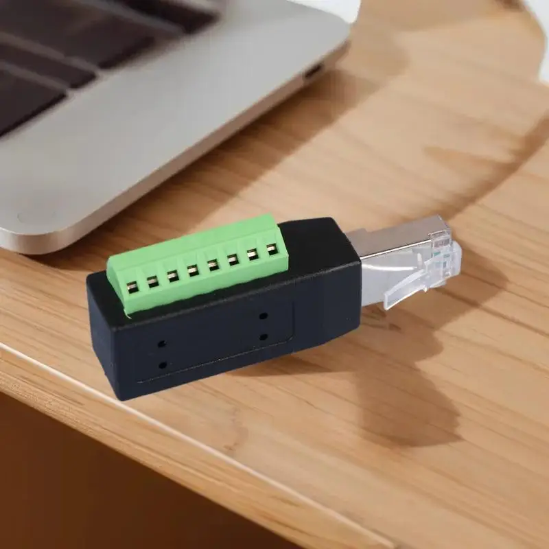 

Adapter for RJ45 Screw Terminal: Male Plug to 8-Pin Terminal Block Connector, No Soldering