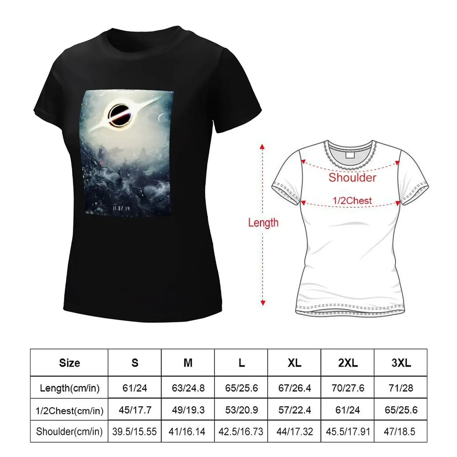 Black Hole Fictional Teaser Movie Poster Design T-Shirt Aesthetic clothing lady clothes western t-shirt dress for Women