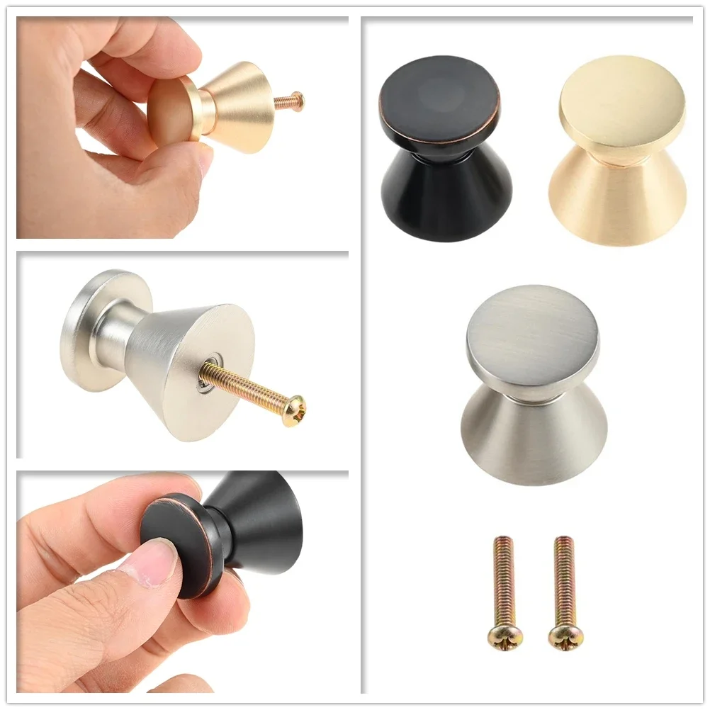 5 قطعة المقابض سبائك بسيطة ث/المسمار الصلبة ميتا نحى النيكل/النحاس الأسود الكرة مقبض 1 بوصة سحب صغير ديكور خزانة درج صندوق النبيذ