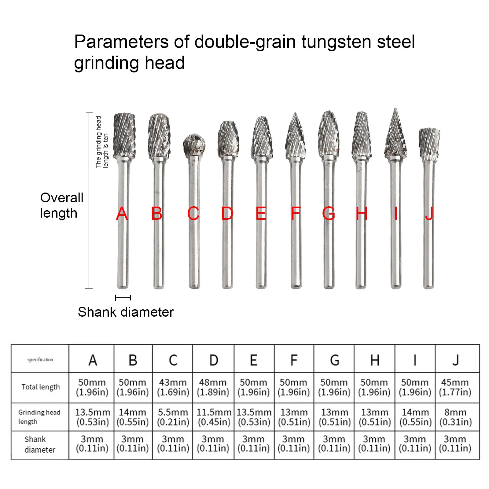 

10-Piece Grinding Set Carbide Steel Grinding Heads Polishing And Shaping Precision And Efficient Grinding DIY Projects