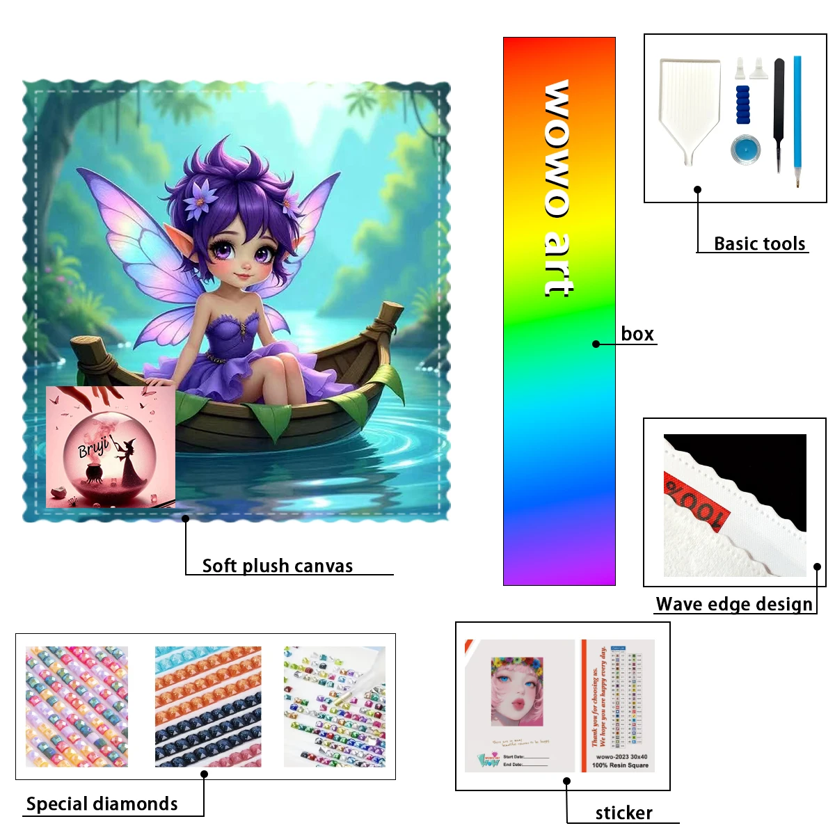 

【Bruji_ Diamond Art】самокристалл AB Rhinestone FD Rhinestone Perfect Resin Diamond