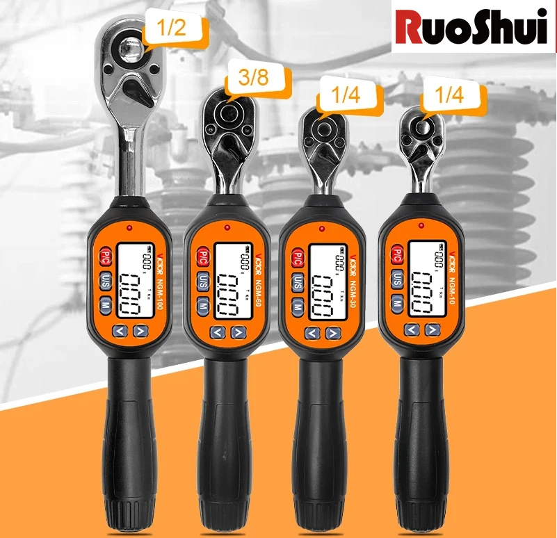 Mini Digital Torque Wrench 1/4,3/8,1/2 Color Screen Display And Regular Display Portable Wrench Bidirectional Ratchet Head