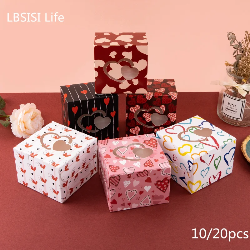 LBSISI Life-Paper Gift Box Packaging for Cake Candy Snack Cookies Wedding Party Festival Decoration New Valentine's Day