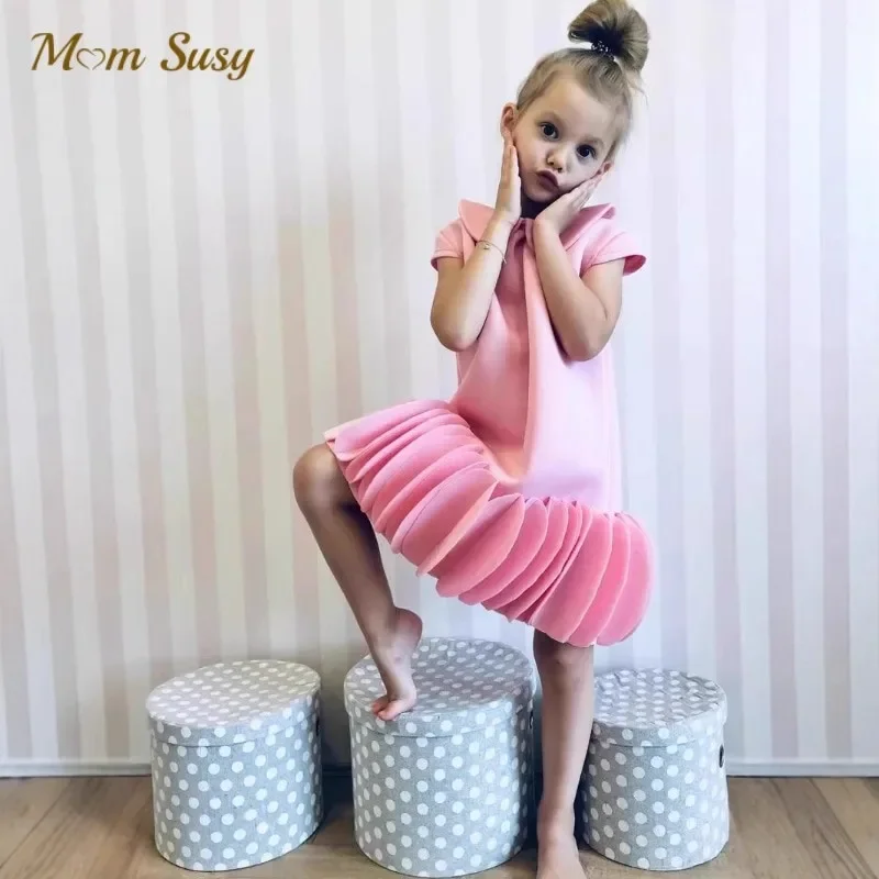 

Baby Girl Princess Ruffled Dress Peter Pan Collar Spring Autumn Summer Toddler Teens Vestido Party Birthday Baby Clothes 2-12Y