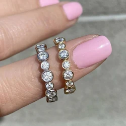 Huitan Round Cubic Zircon Promise Rings for Women Novel Accessories Luxury Wedding Rings Silver Color/Gold Color Fashion Jewelry