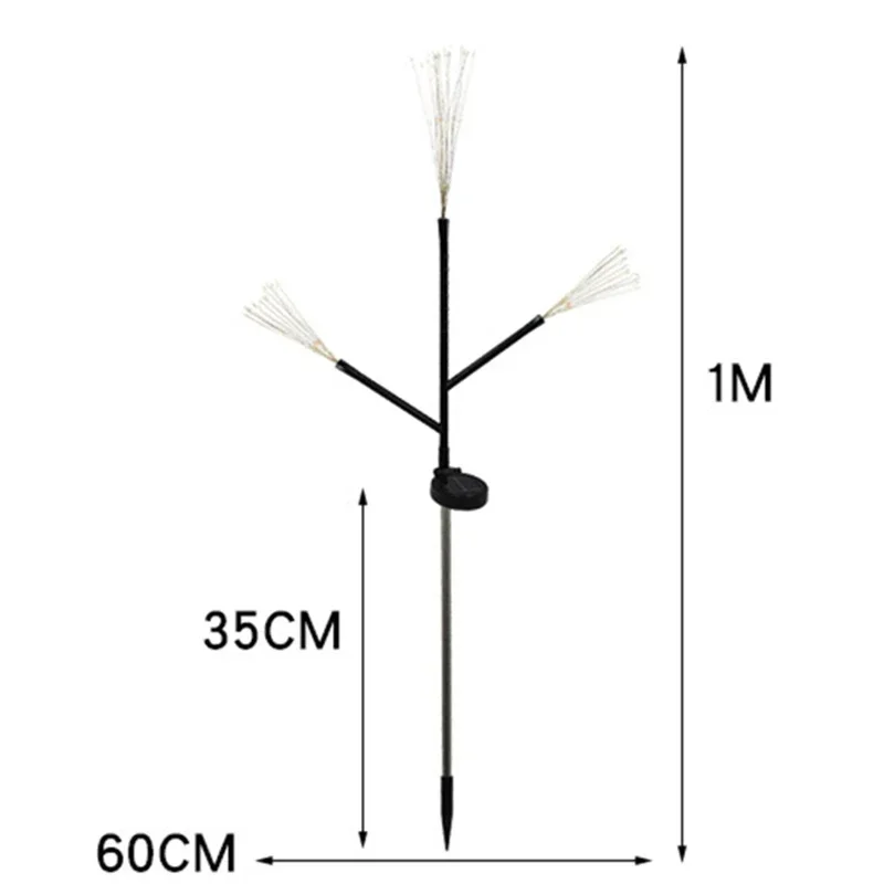 1/3 رؤساء LED أضواء الألعاب النارية تعمل بالطاقة الشمسية جارلاند في الهواء الطلق مقاوم للماء عيد الميلاد الديكور داخلي غرفة نوم حديقة ديكور الزفاف