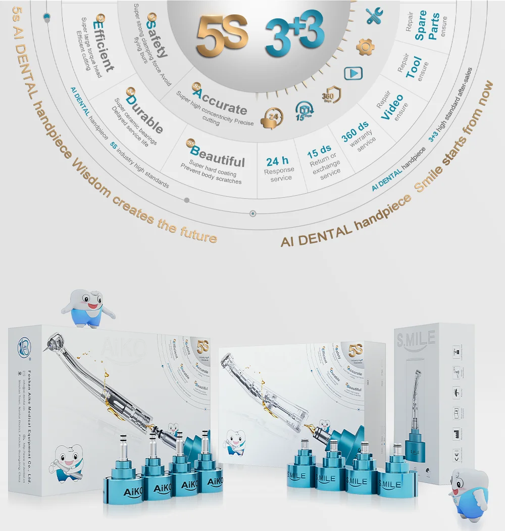 AI DENTAL Aiko Serie Luftturbine-Upgrade-Lager Superoir-Konvertierungsrate Leistungsstärker Konzentrizität Hochgeschwindigkeitshandstück Neu – Detail 2