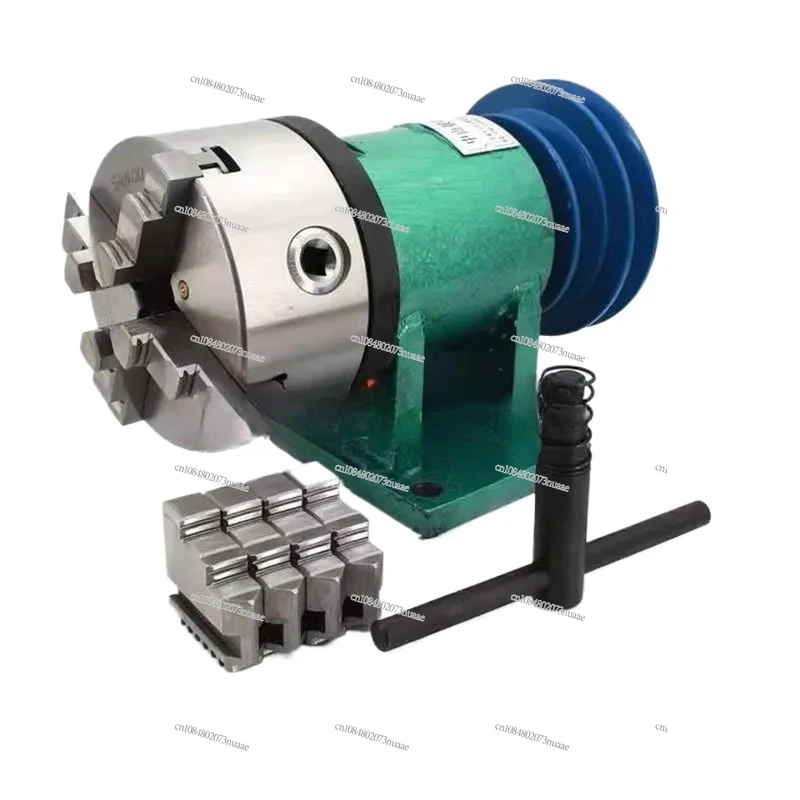 Household Lathe Spindle Assembly DIY Small Woodworking Rotating Seat 80 Three-jaw Chuck Pulley   Tools New