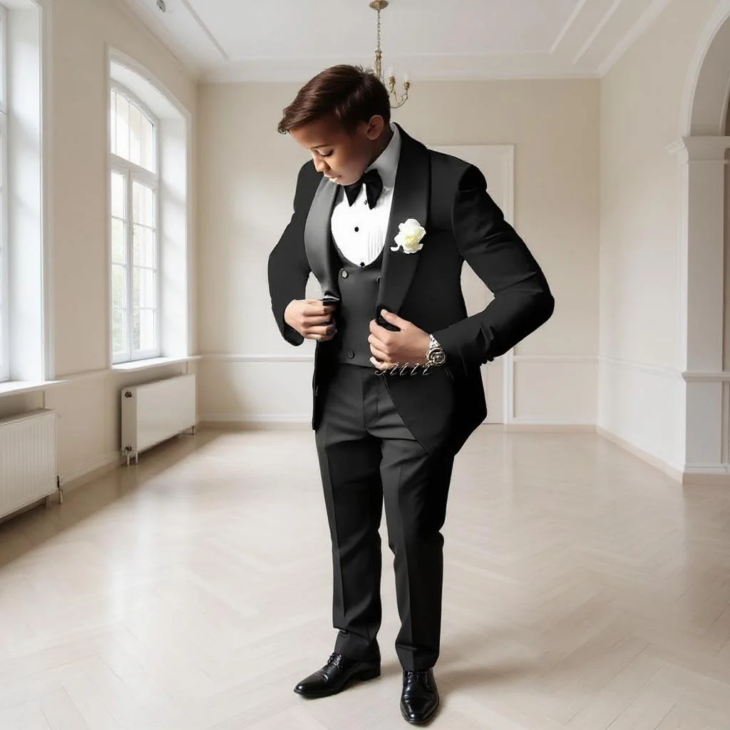 

Formal Boys Suit Wedding Tuxedo 3 Pieces Set Jacket with Pants Vest for 2-16 Years Old Kids Party Suit Custom Made Suit