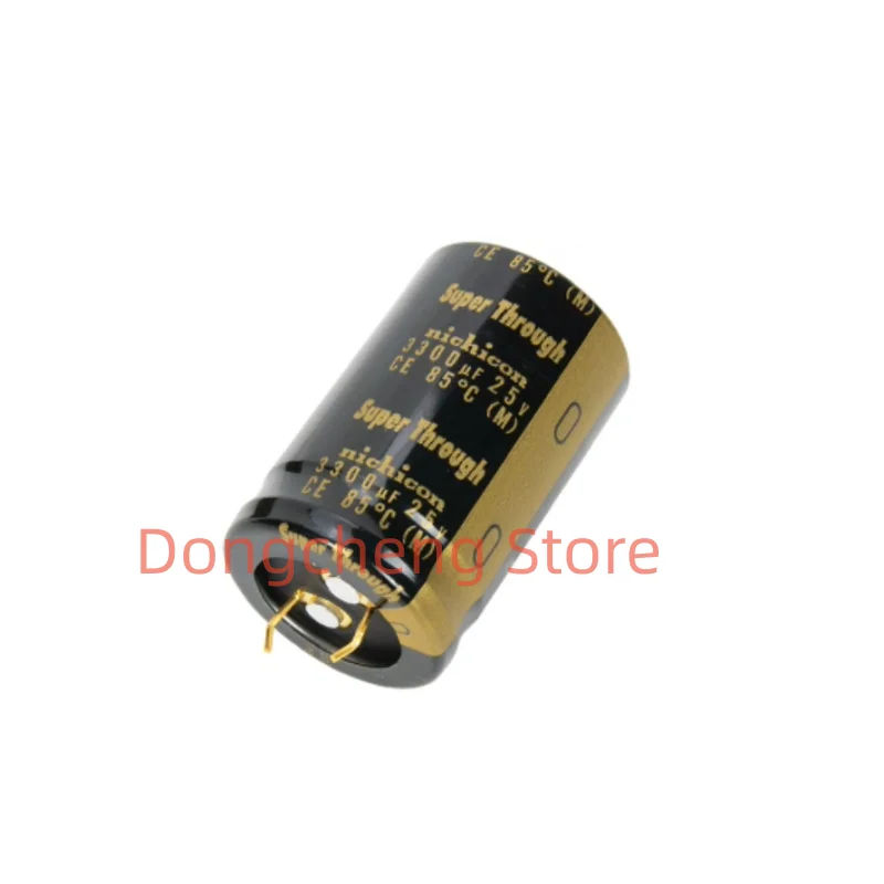 2PCS/5PCS/lot 100％ New Original nichicon KG 3300Uf/25V 25*40mm gold foot Super Through audio electrolytic capacitor