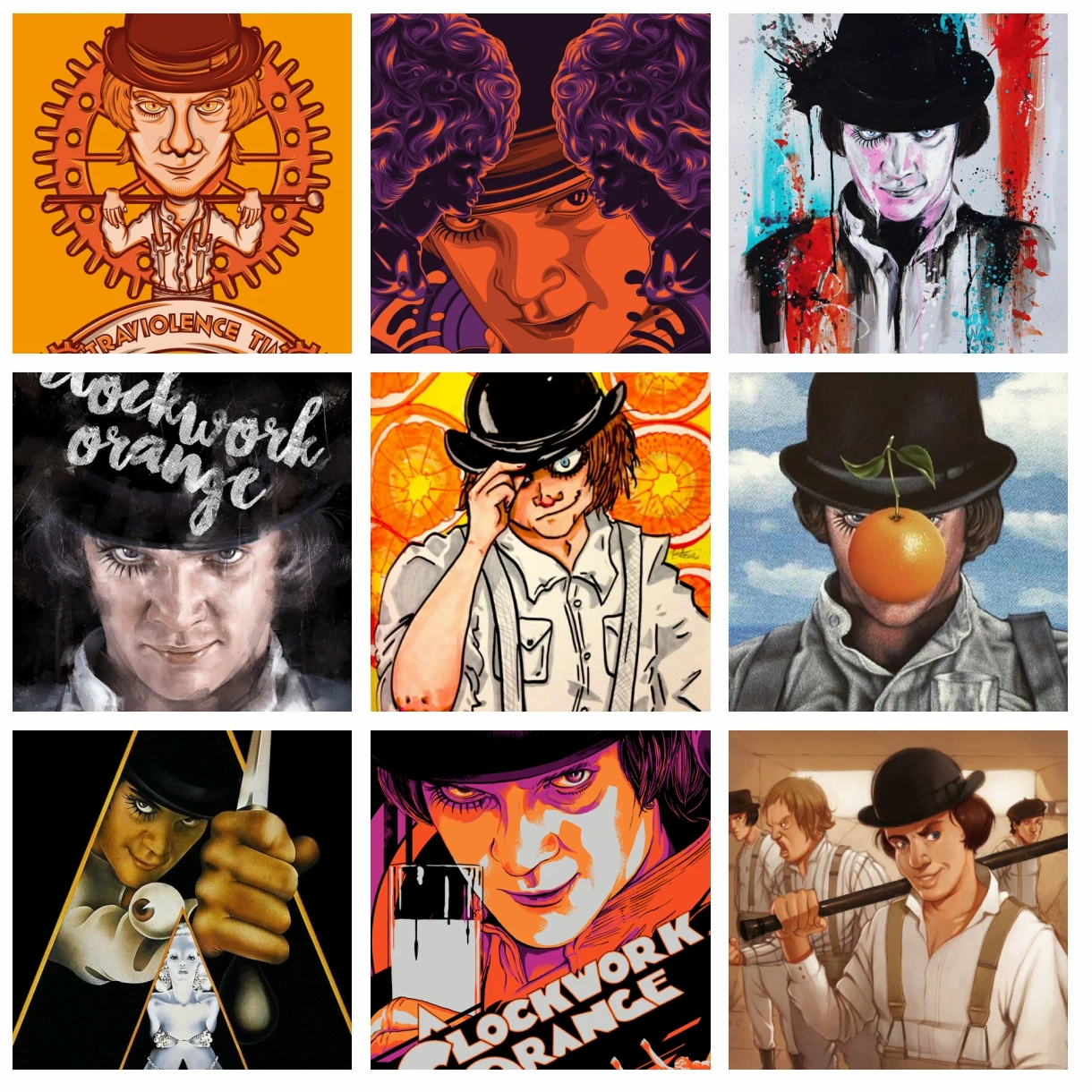 تصورها البرتقال فيلم الماس الراين اللوحة مالكولم ماكدويل عبر غرزة التطريز صورة فسيفساء الحرفية ديكور المنزل