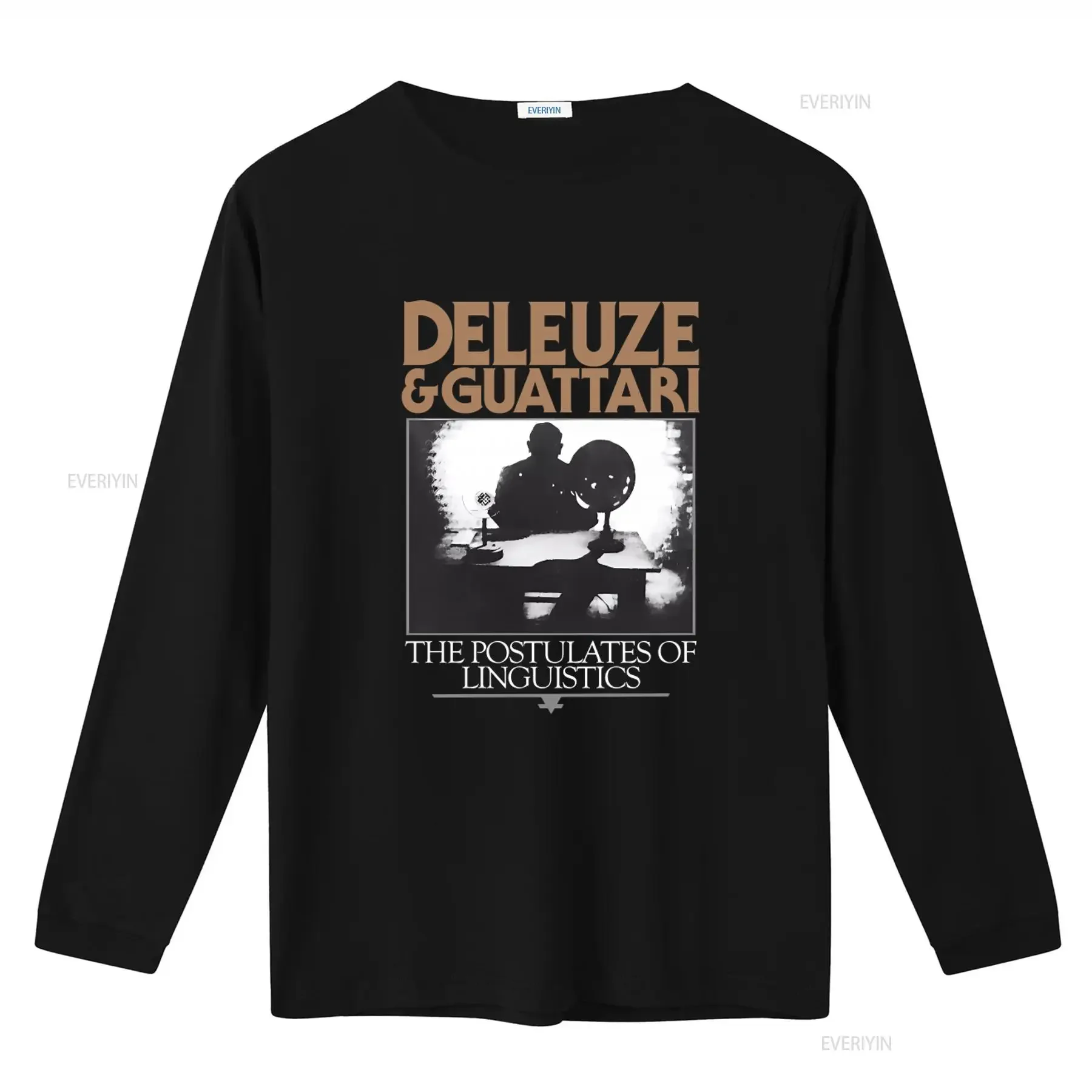 Deleuze and Guattari The Postulates of Linguistics Print T shirt for Fashion  vintage Washed Breathable fashion graphic