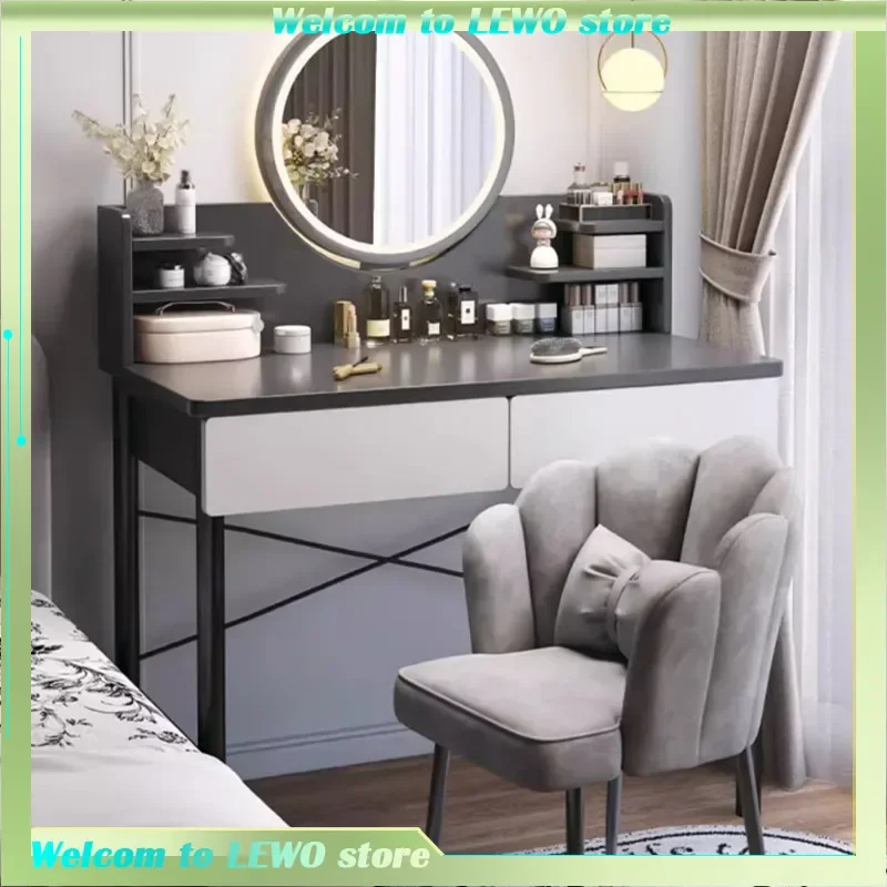 

Nordic Grey Dressing Table Natural Wood Affordable Cheap Dressing Table Storage Stool Penteadeira De Maquiagem Bedroom Furniture