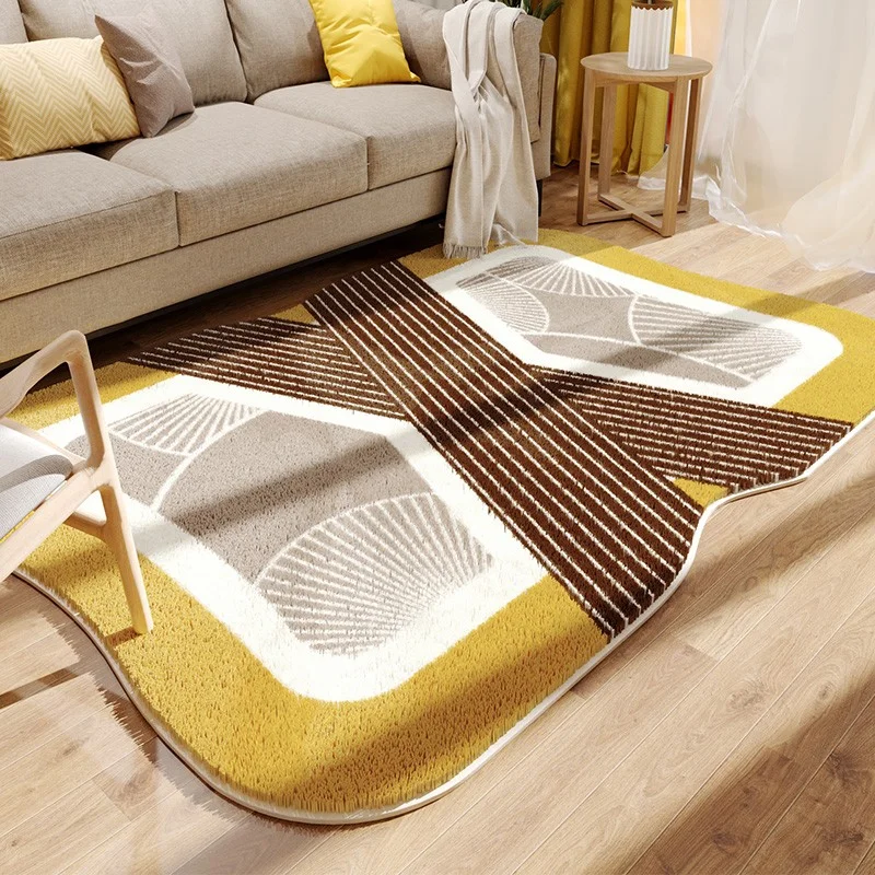 Nordic Special Shaped Largearea Living Room Decorative Carpet Fashion Soft Fluffy Bedroom Carpets Dirtresistant Easy Care Rug