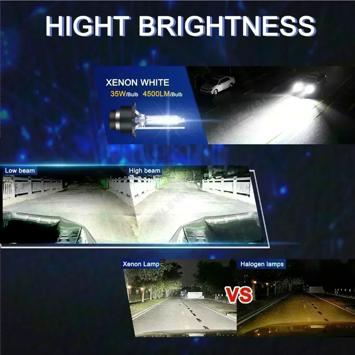 D2S xenon HID headlight bulb 6000K 300% brighter than stock For Volkswagen WW Golf Mk5 2002 2003 2004 2005 2006 2007 2008 2009 - view 4