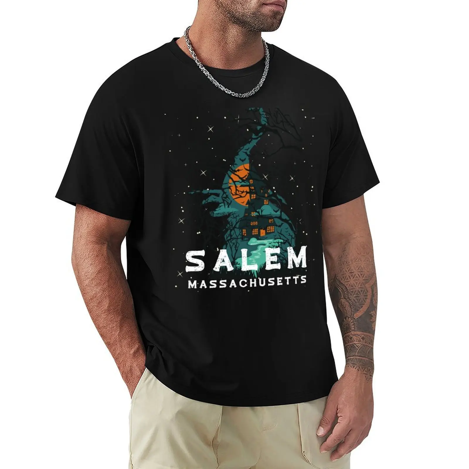 Salem Witch T-Shirt Trendy Print Short Sleeve T-Shirt