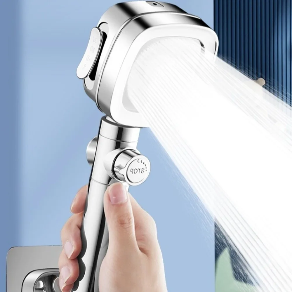 

3 Modes High Pressure Shower Head One-Key Stop Light Luxury Water Saving Shower Head Universal Easy Installation