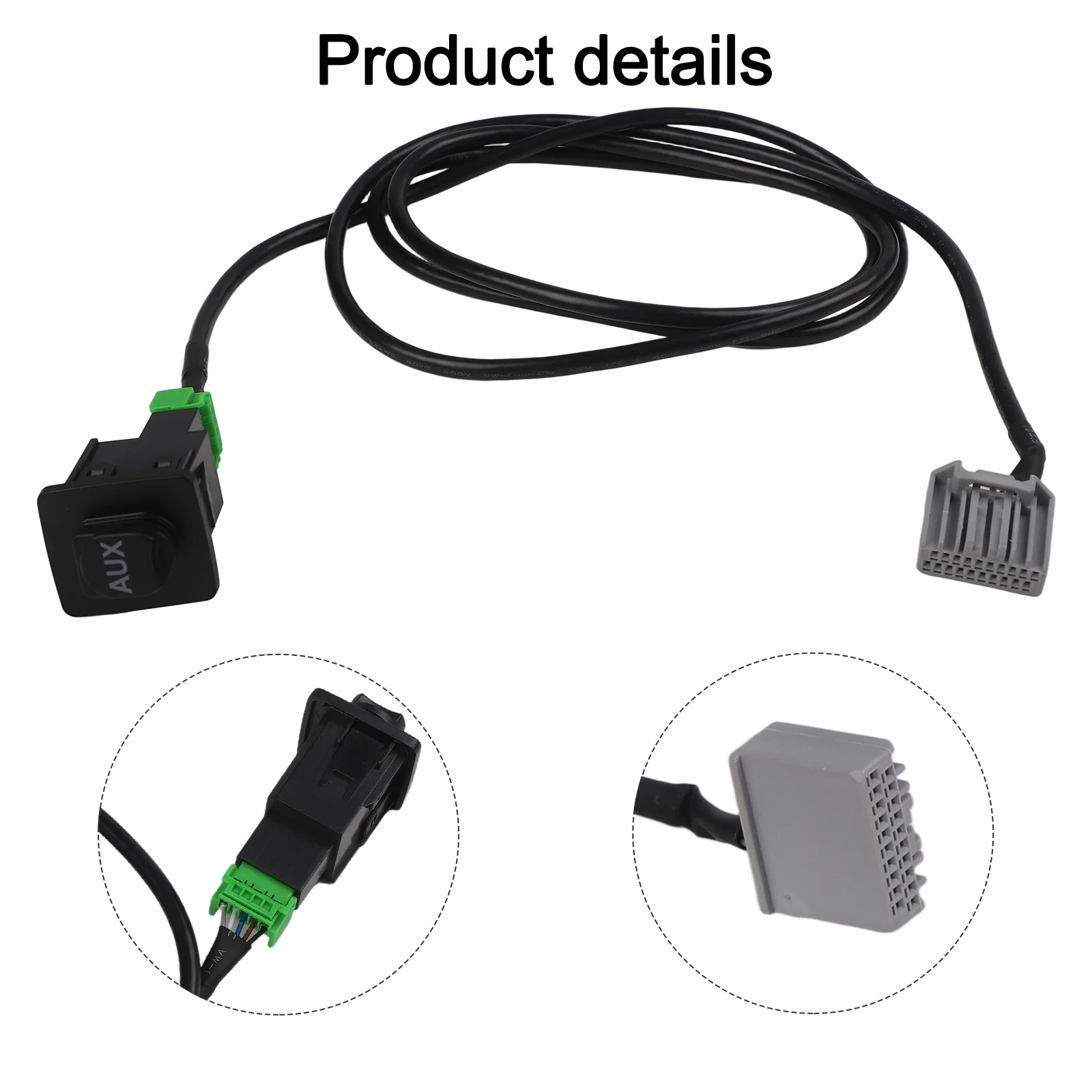 보조 스테레오 소켓 블랙 20핀 케이블 변형되지 않는 디자인은 혼다 파일럿 자동차 오디오 업그레이드에 적합합니다.