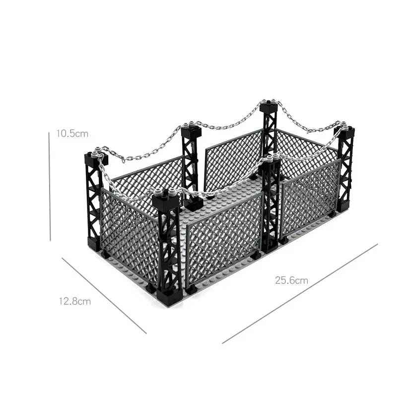 MOC Military Fence Protection Net Building Blocks Accessories Compatible Dinosaur Cage Assemble Self-Locking Bricks Toys