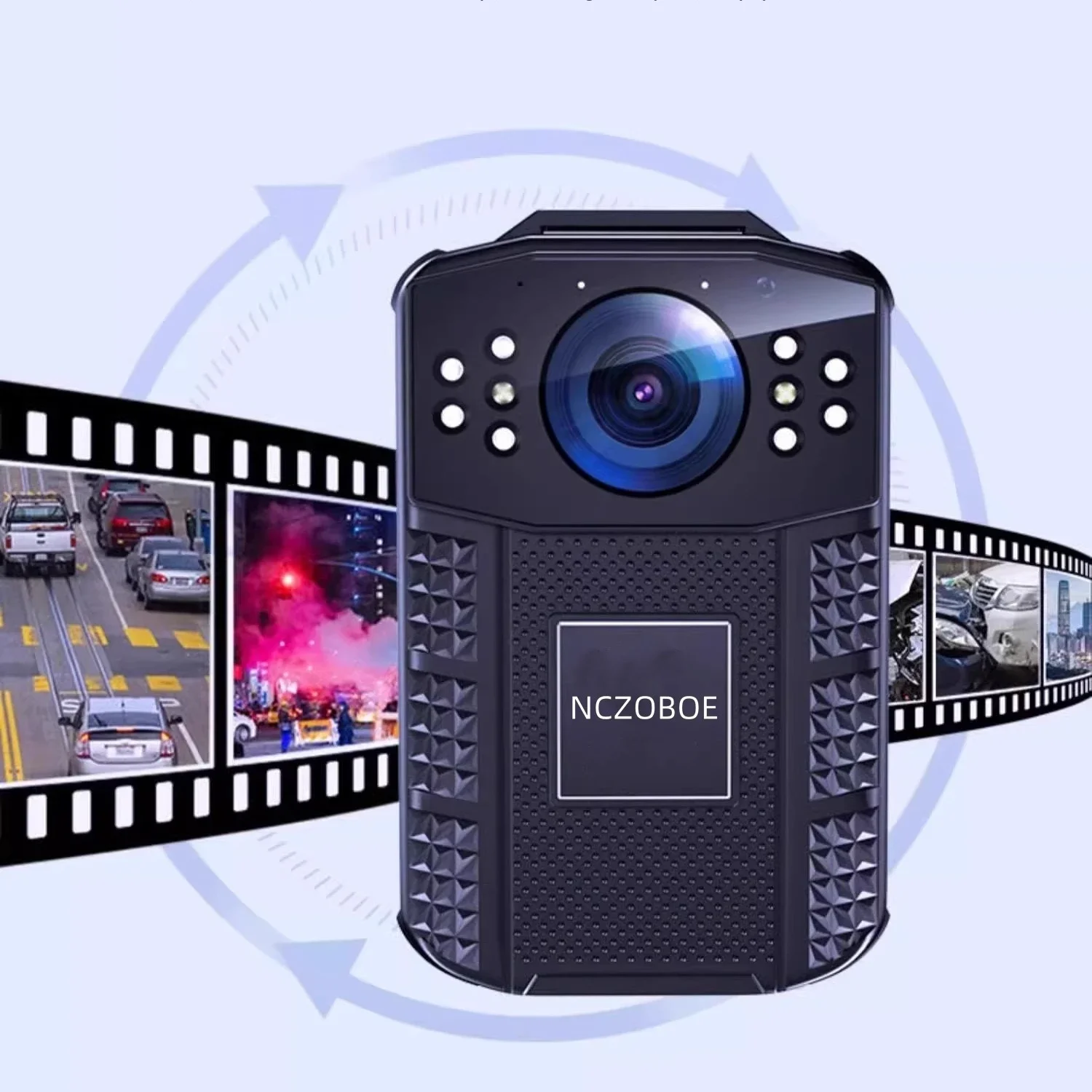 

NCZOBOE Body Camera 1296P HD IR Night Vision, 170° Police Security DVR, Wearable Mini Camcorder