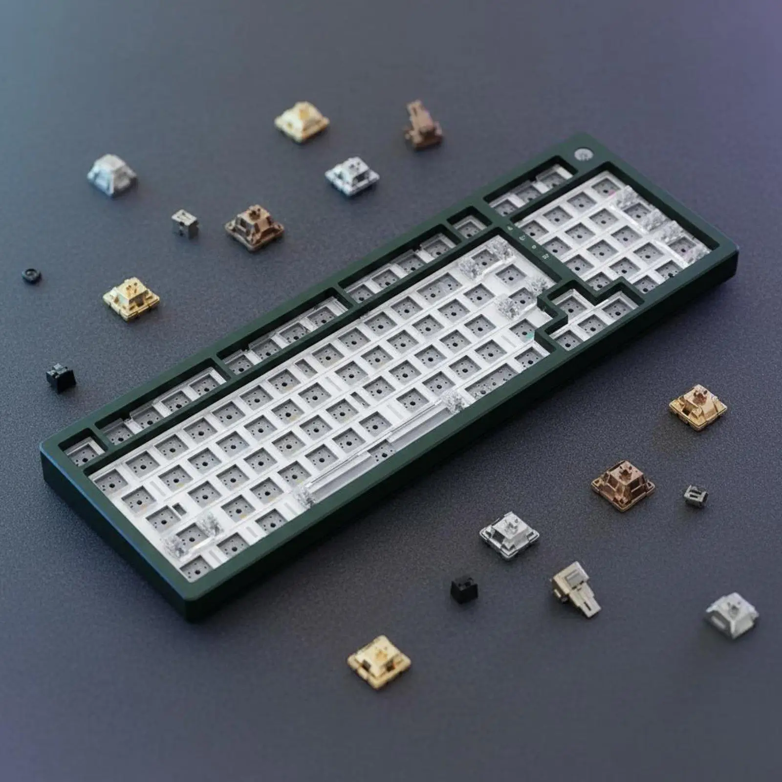 Keyboard Hub Biometric Aluminum Mechanical Keyboard Kit Connection Method for Enthusiasts