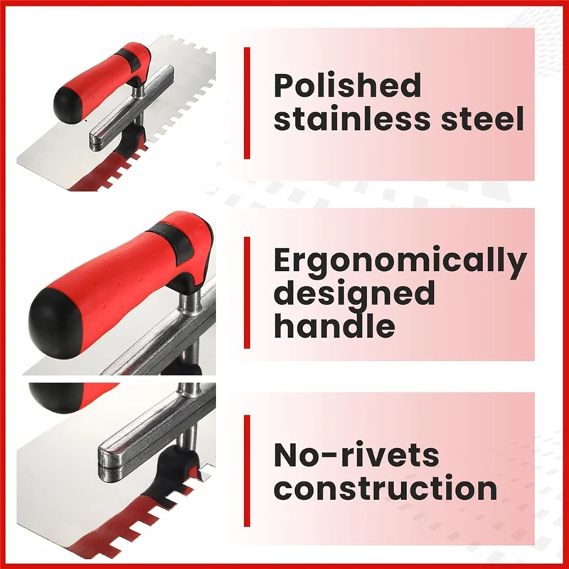 

ABUL-Tile Tools Set Square Trowel 1 Rubber Grout Float And 2 Grout Sponge For Wall Floor Tiling Installation Grouting