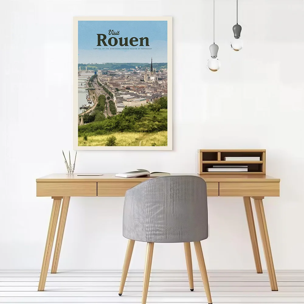 Visit Rouen Canvas Wall Art Poster Custom Photo Print Modern Painting for Fans Bedroom Decoration Home Decor Items Wand Deko