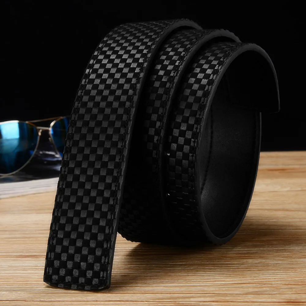 Мужской повседневный кожаный ремень с гладкой пряжкой 3,8 см и буквенным узором без ремня на голову, поясной ремень для брюк, ремень из материкового Китая