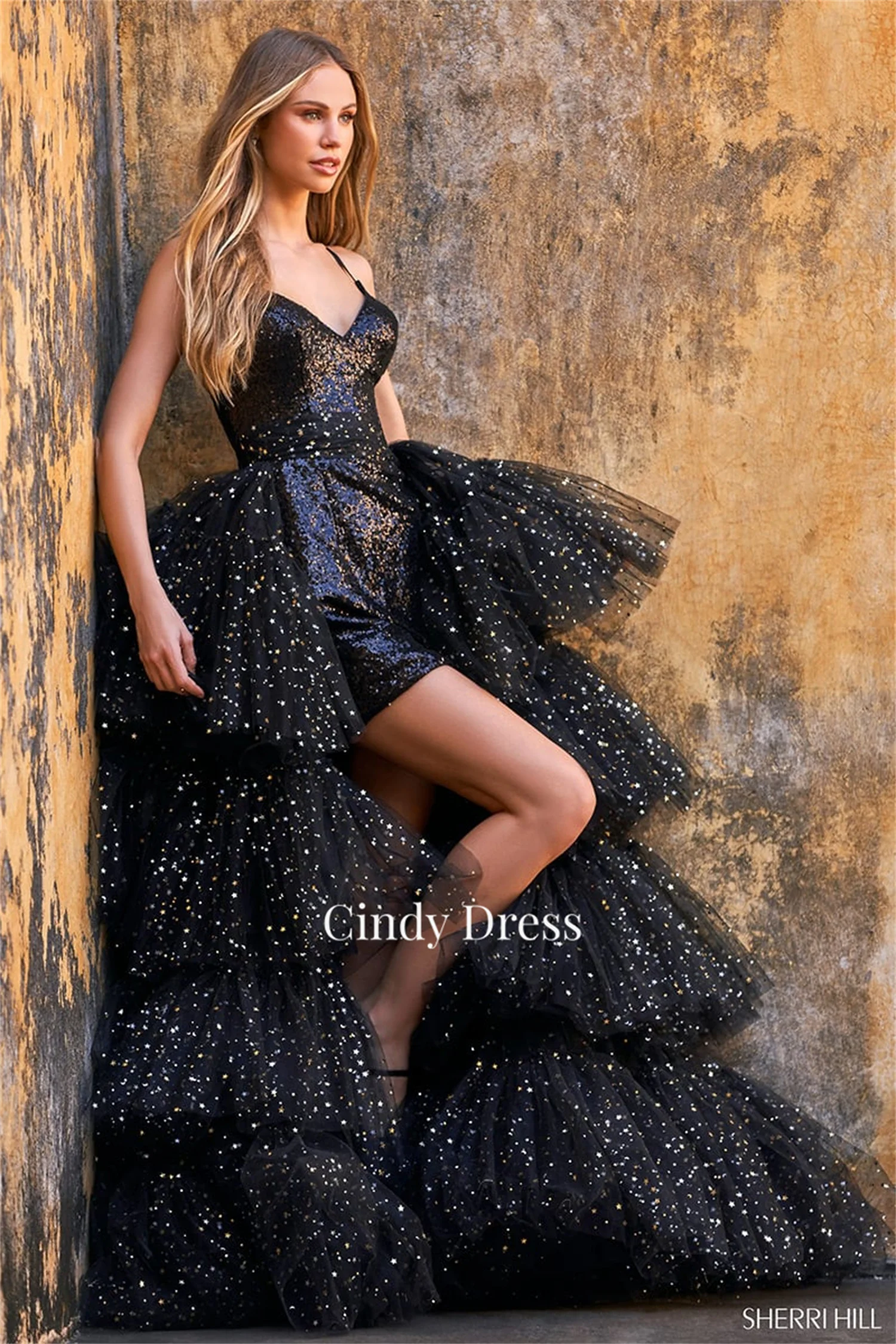 Cindy Sequins Multi-layer Black Evening Dresses for Formal Occasions Robe Soiree De Luxe 2024 Wedding Guest Dress Women Prom