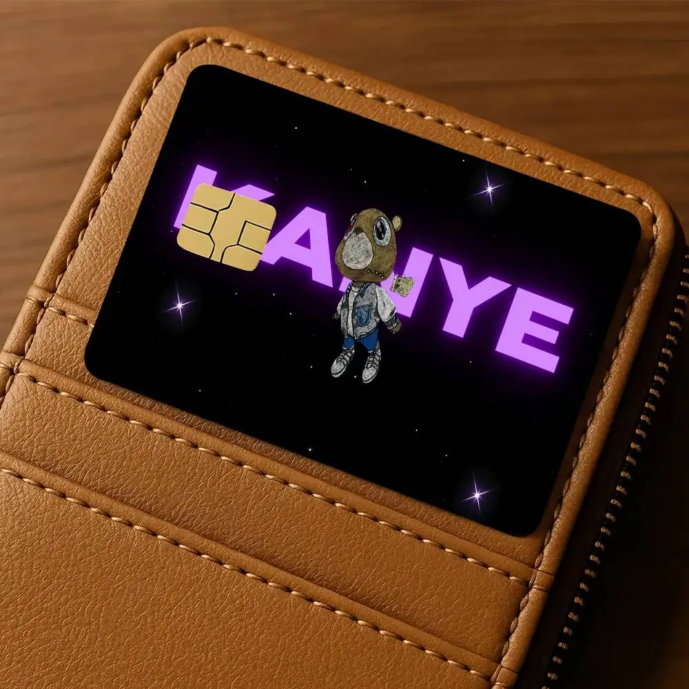 Rapper K-KanyeS W-West YE Funny Waterproof Film skin Cover 4PCS Credit Card stickers Debit Front Decoration Commuter Pass