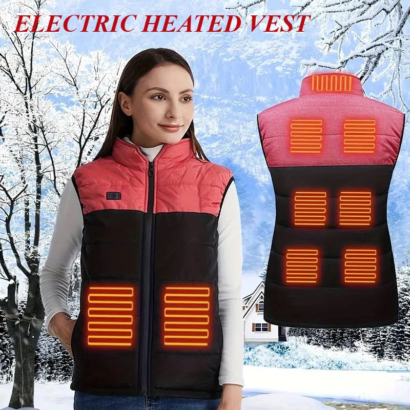 

Women Warm Heated Vest Jacket Winter Electrically Heated Thermal Jacket Usb Heated Clothes Hunting Hiking Warm Hunting Jacket