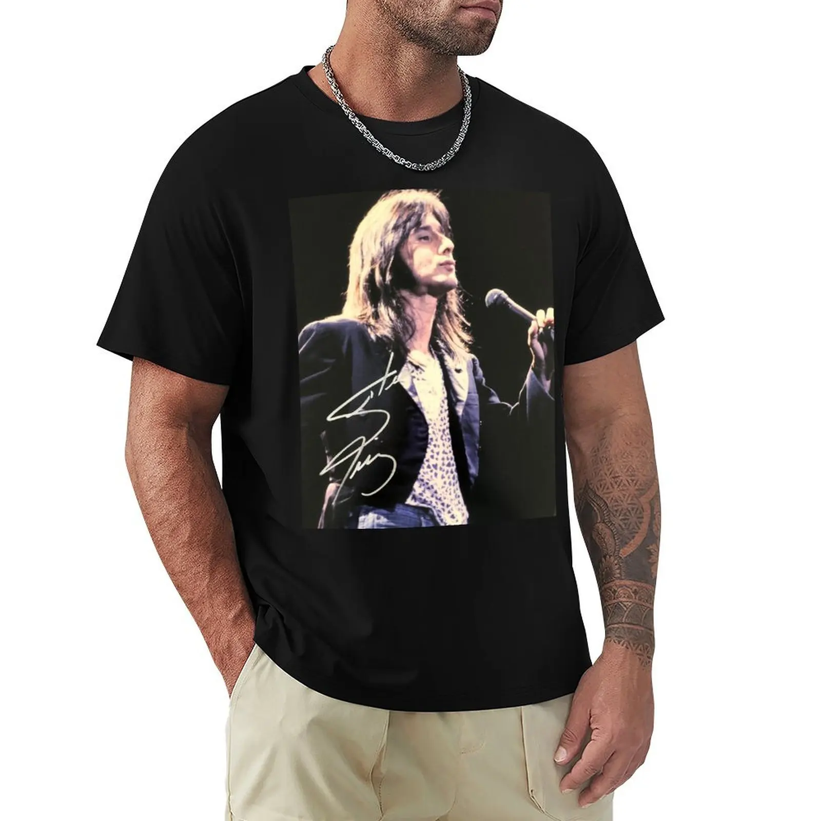 autographe steve perry T-Shirt Basic All Season Solid T-Shirt