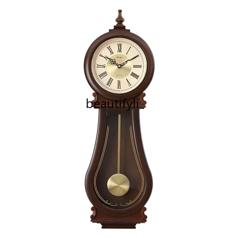 

ls 42ls 42New Chinese-style clock Solid wood decorative wall clock European-style modern creative clock
