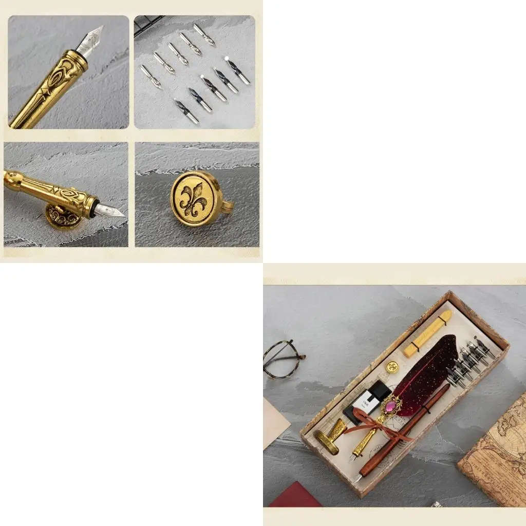 

Винтажный набор ручек для каллиграфии, подходит для готической практики каллиграфии, деревянная ручка, набор перьевых ручек, для