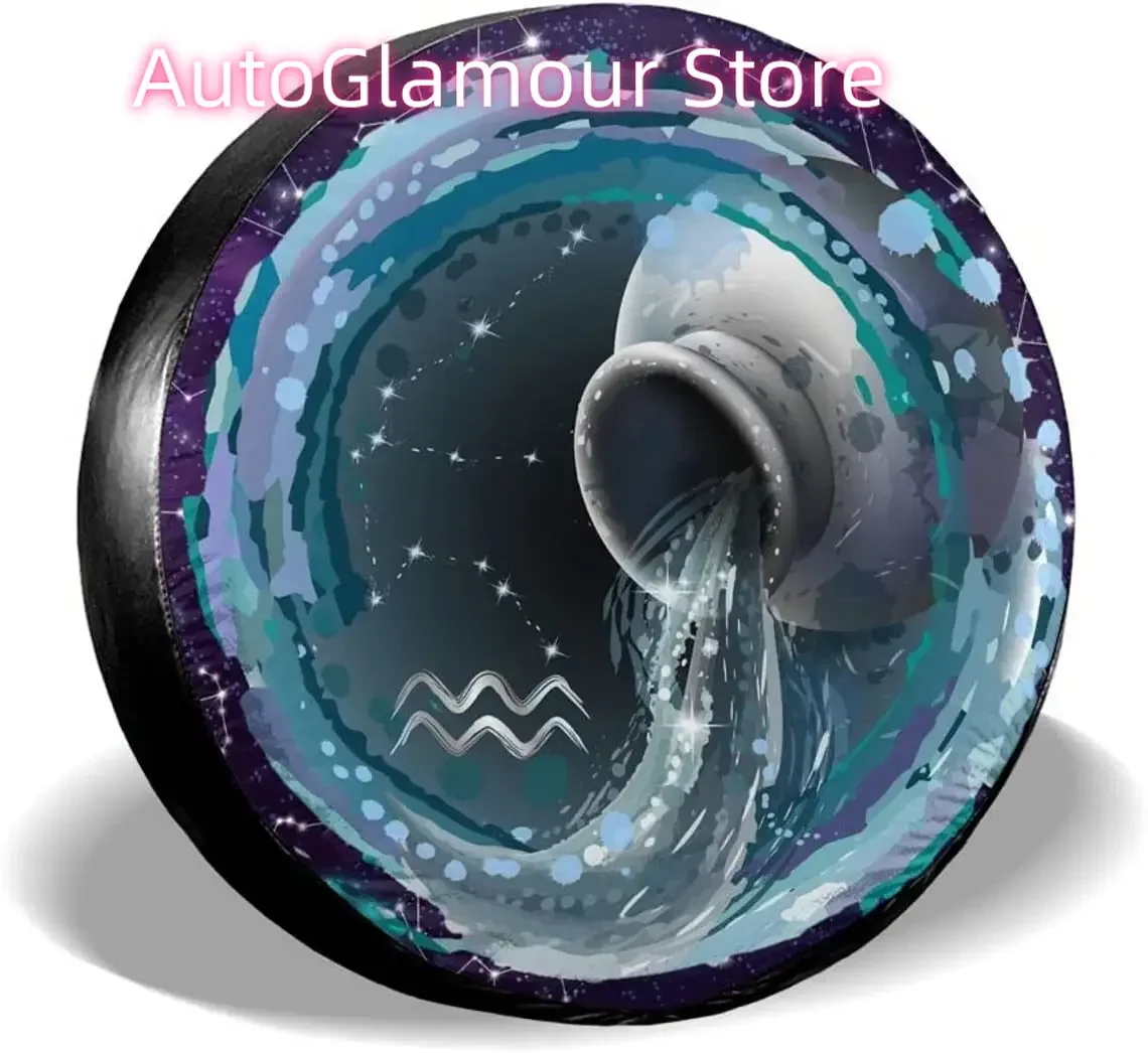 

Fall Decor Aquarius is A Sign Zodiac Spare Tire Covers Cute Car Accessories for Women Rv Tire Covers for Trailers SUV Truck