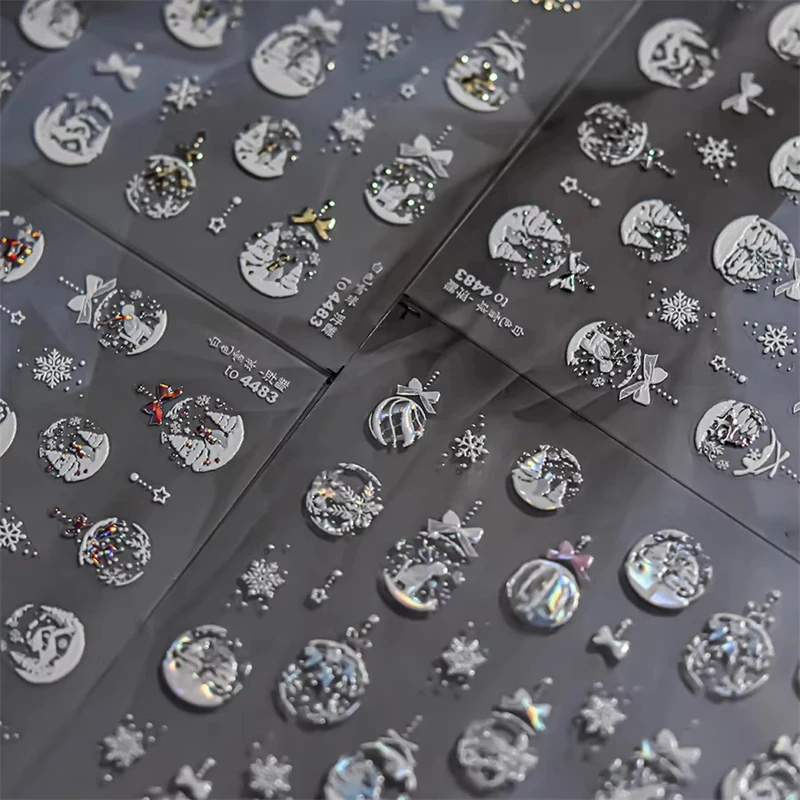 1 Stück 5D hochwertiger farbiger Buchstaben-Nagelaufkleber, hochwertiger Nageldekorationsaufkleber mit schwarz-weißem Buchstabenprägung