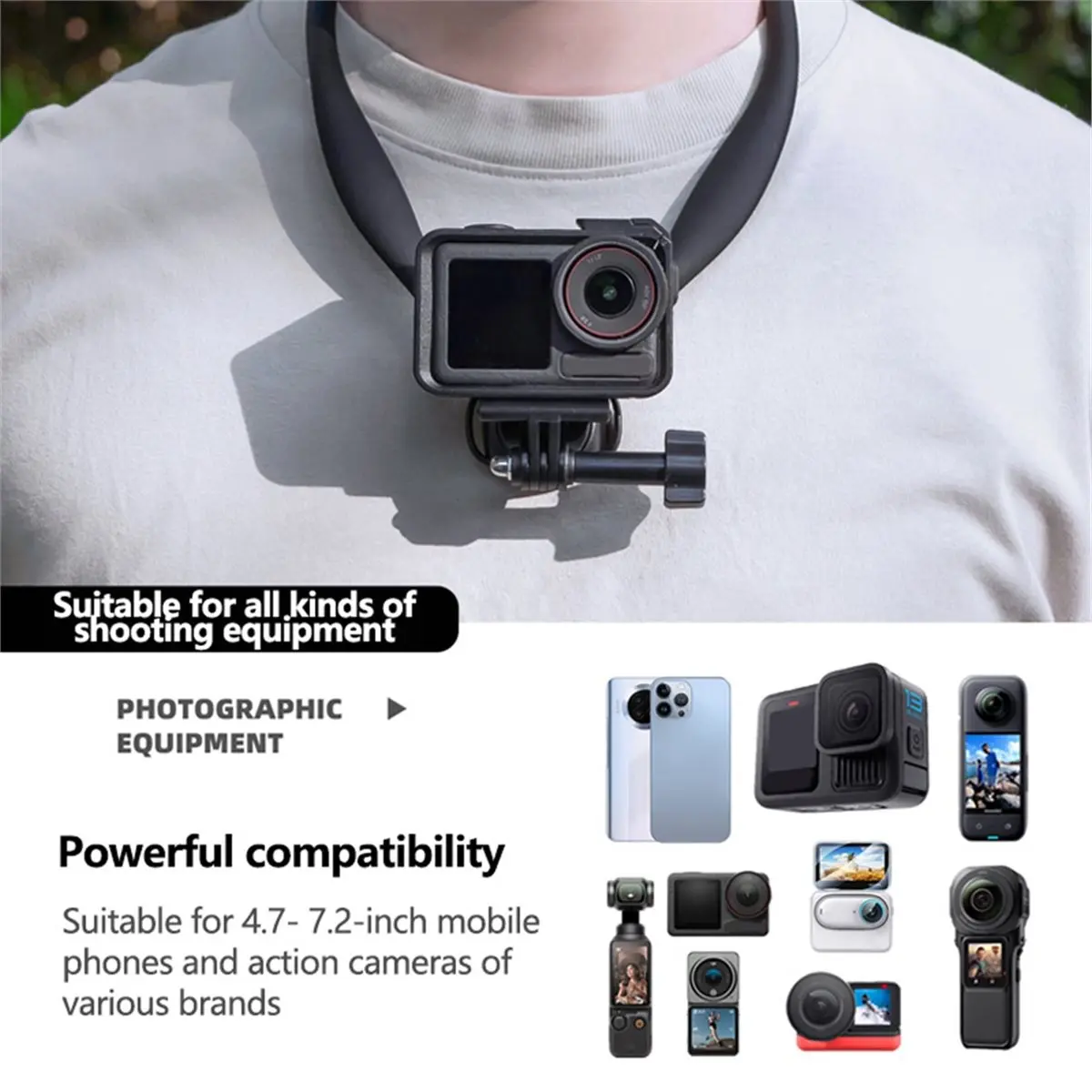 N86R Silicone Neck Holder Chest Mount for Poeket 3 Action Camera Accessory